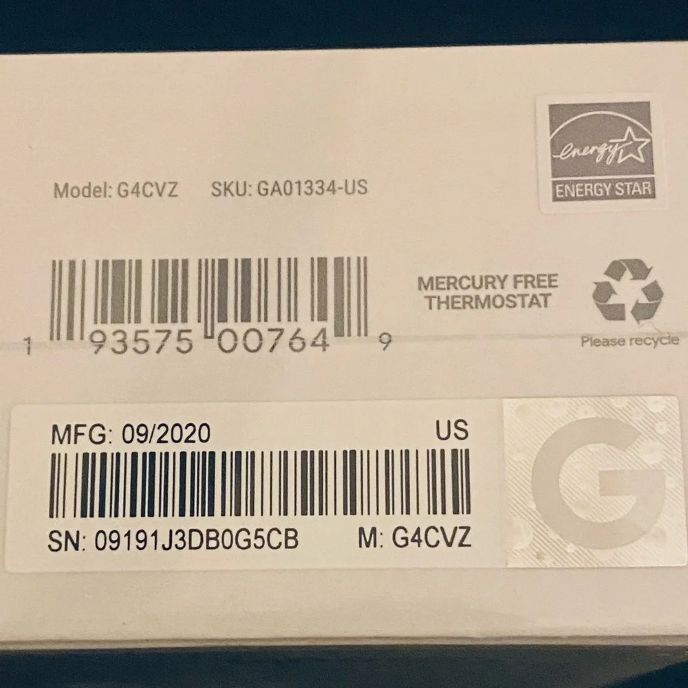 Google Nest Smart Thermostat in Snow NIB - Easy Install - Google Home - New